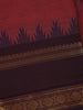 Maroon Solid Cotton Fancy Saree - Diadem