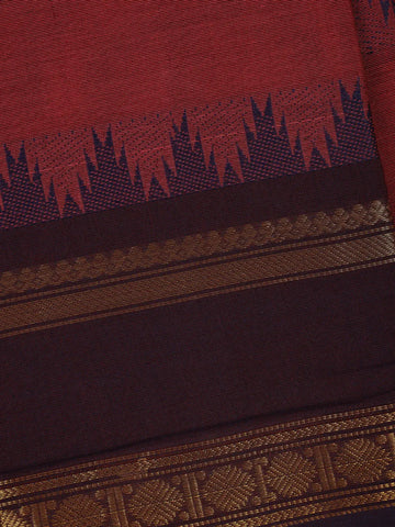 Maroon Solid Cotton Fancy Saree - Diadem