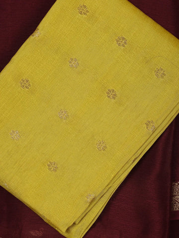 Maroon Wine Solid Design Antique Gold Zari Border Mysore Silk Saree - Diadem