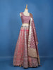 Mauve Rose Floral Designed Mirror Work Silk Bridesmaid Lehenga - Diadem
