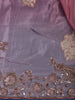 Metallic Rose Floral Zari Sequin Embellishment Organza Saree - Diadem