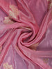 Metallic Rose Floral Zari Sequin Embellishment Organza Saree - Diadem