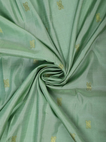 Mint Green Floral Design Zari Woven Silk Saree - Diadem