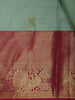 Mint Green Floral Design Zari Woven Silk Saree - Diadem