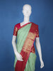 Mint Green Floral Design Zari Woven Silk Saree - Diadem