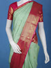 Mint Green Floral Design Zari Woven Silk Saree - Diadem
