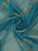 Teal Blue Paisley Design Semi Tussar Saree