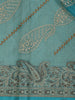 Teal Blue Paisley Design Semi Tussar Saree