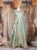Mint Green Floral Woven Silk Lehenga