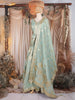 Mint Green Floral Woven Silk Lehenga