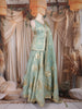 Mint Green Floral Woven Silk Lehenga