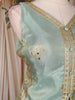 Mint Green Floral Woven Silk Lehenga