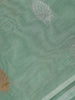 Mint Green Leaf Butta Woven Design Cotton Saree