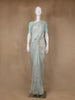 Mint Green Floral Embroidered Organza Designer Saree - Diadem
