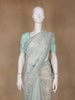Mint Green Floral Embroidered Organza Designer Saree - Diadem