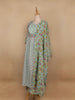Mint Green Floral Printed Cotton Salwar Suit - Diadem