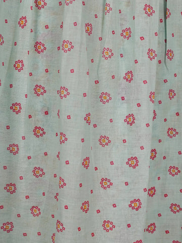 Mint Green Floral Printed Cotton Salwar Suit - Diadem