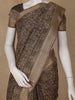 Mocha Brown Floral Printed Cotton Saree - Diadem