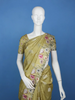 Moss Green Floral Design Tussar Silk Saree - Diadem