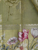 Moss Green Floral Design Tussar Silk Saree - Diadem