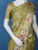 Moss Green Floral Design Tussar Silk Saree - Diadem