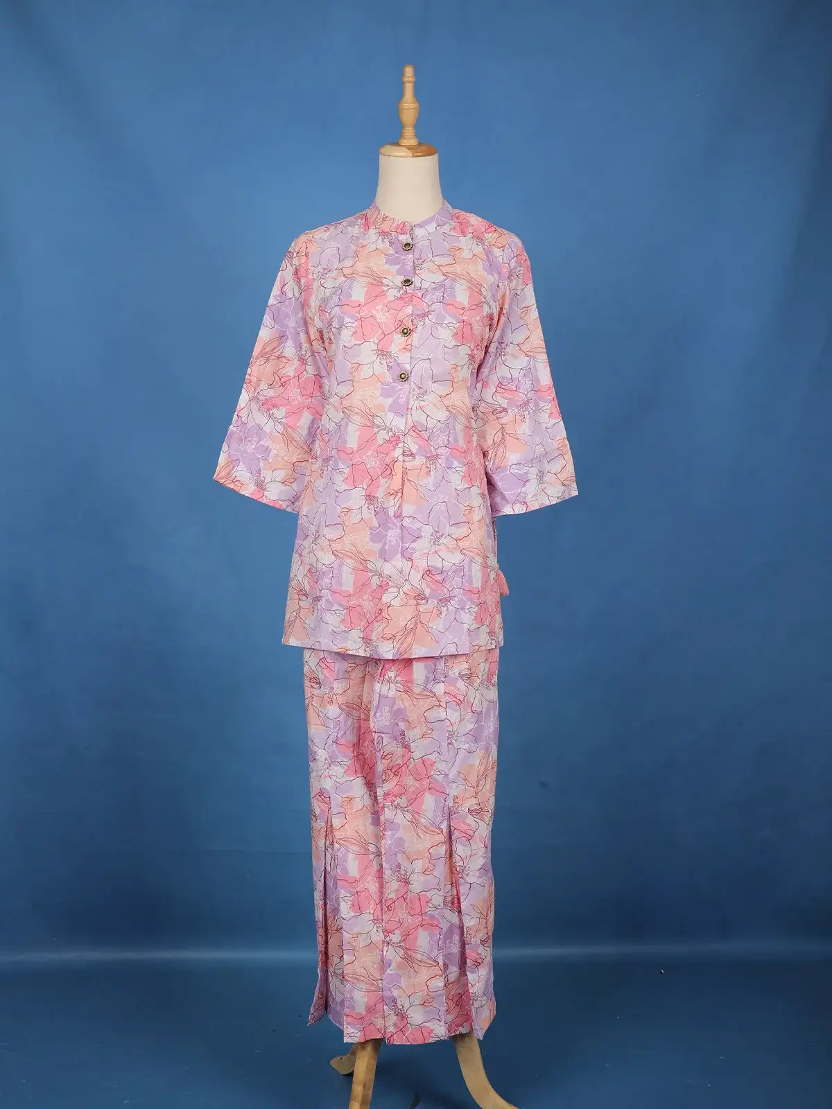 Multi-Color Floral Printed Cotton Co-Ord Set