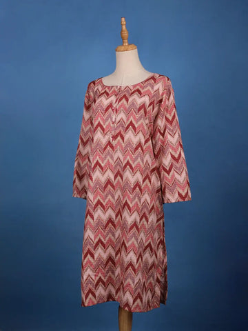 Multi-Color Zigzag Chevron Printed Cotton Kurti - Diadem