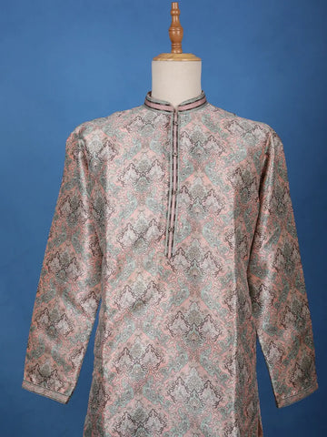 Multi-Colored Paisley Designed Cotton Kurta Set - Diadem