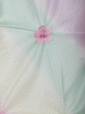 MultiColor 3D Floral Embellishments Organza Kids Lehenga - Diadem