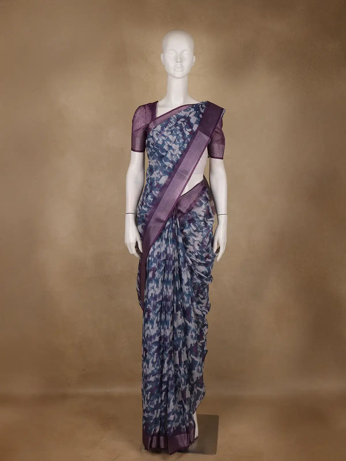 Multicolor Abstract Printed Cotton Saree - Diadem