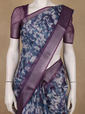 Multicolor Abstract Printed Cotton Saree - Diadem