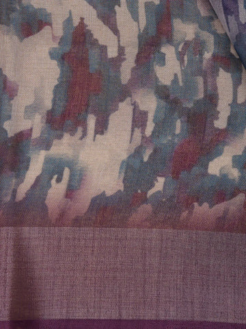 Multicolor Abstract Printed Cotton Saree - Diadem