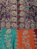Purple Floral Embroidered Banarasi Silk Gown With Net Dupatta - Diadem