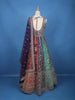 Purple Floral Embroidered Banarasi Silk Gown With Net Dupatta - Diadem