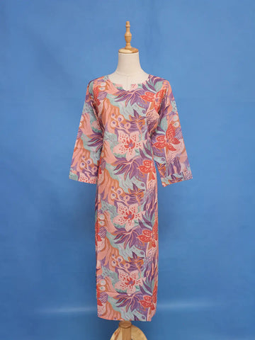 Multicolor Floral Printed Cotton Kurti - Diadem
