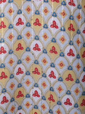 Multicolor Geometric Floral Printed Cotton Kurta - Diadem