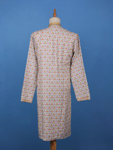Multicolor Geometric Floral Printed Cotton Kurta - Diadem