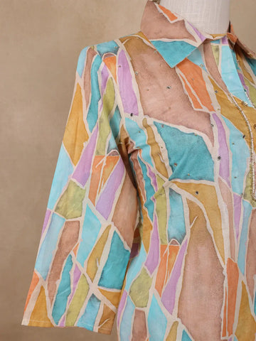 Multicolor Abstract Designed Cotton Salwar Suit - Diadem