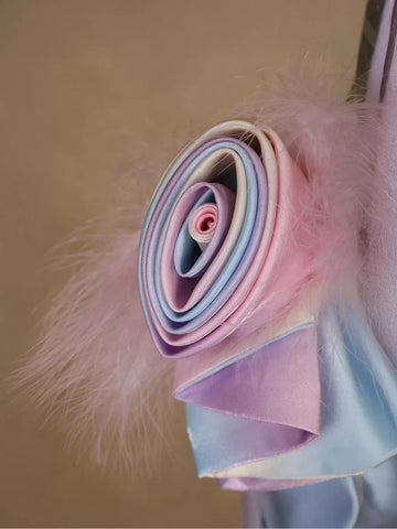 Multicolor Abstract Designed Organza Party Gown for Girls - Diadem