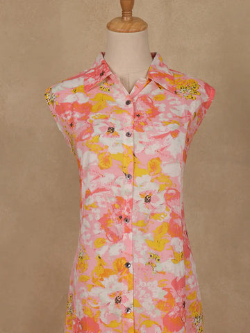 Multicolor Floral Printed Rayon Kurti - Diadem