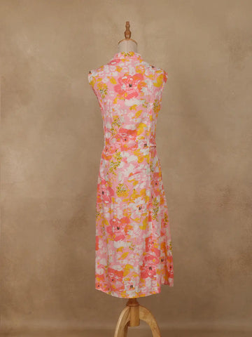 Multicolor Floral Printed Rayon Kurti - Diadem