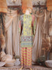 Multicolored Pastel Floral Design Crepe Kaftan Suit