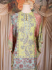Multicolored Pastel Floral Design Crepe Kaftan Suit