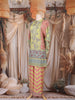 Multicolored Pastel Floral Design Crepe Kaftan Suit
