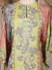 Multicolored Pastel Floral Design Crepe Kaftan Suit