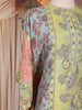 Multicolored Pastel Floral Design Crepe Kaftan Suit