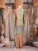 Multicolored Pastel Floral Design Crepe Kaftan Suit