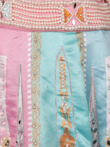 Multicolour Pearls And Mirror Work Bridesmaids Shimmer Lehenga - Diadem