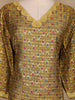 Mustard Green Ikat Design Rayon Kurti