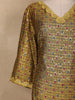 Mustard Green Ikat Design Rayon Kurti